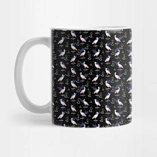 Serene Stork Pond Pattern - Nature-Inspired Art Mug